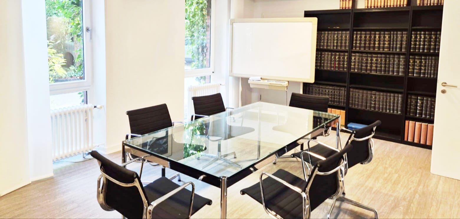 Meeting room with library